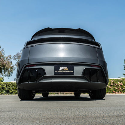 2025-Up Tesla Model Y | Fast Style Glossy Black Rear Bumper Finned Diffuser image 8