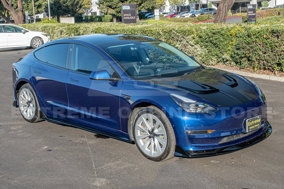 2017-23 Tesla Model 3 Track Front Lip Splitter Side Skirts image 3