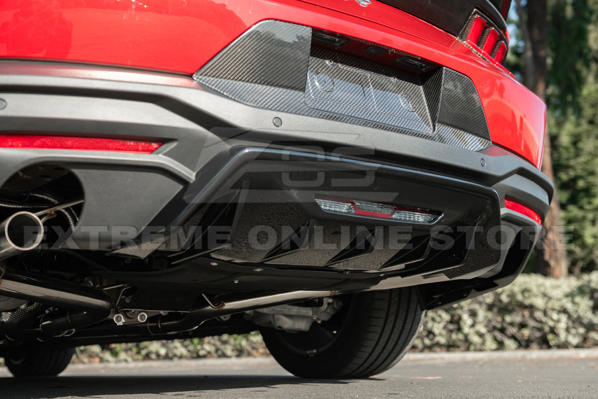 2024+ Ford Mustang Rear Finned Dry Carbon Fiber Bumper Diffuser image 22