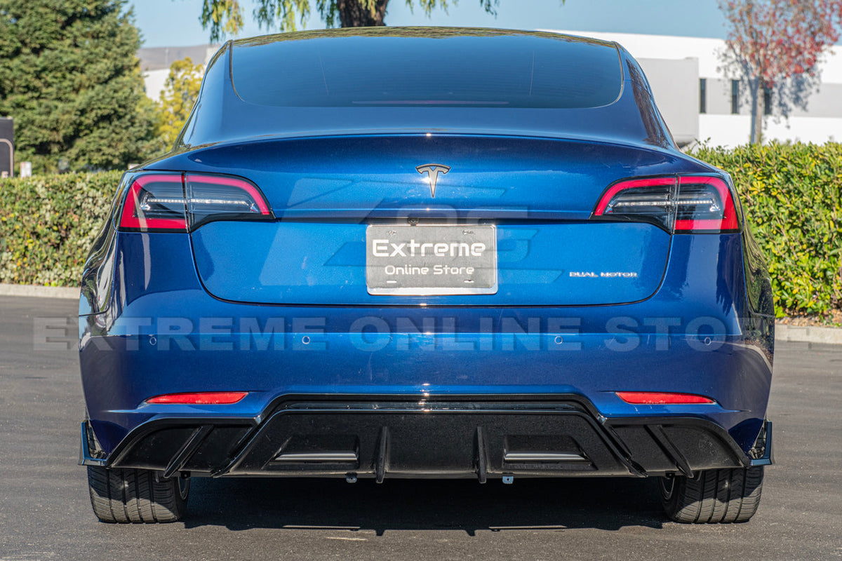 2017-23 Tesla Model 3 Performance Rear Bumper Diffuser image 7