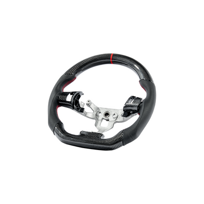 2006-13 Corvette C6 CARBON FIBER Perforated Leather Red Stripe Steering Wheel image 28