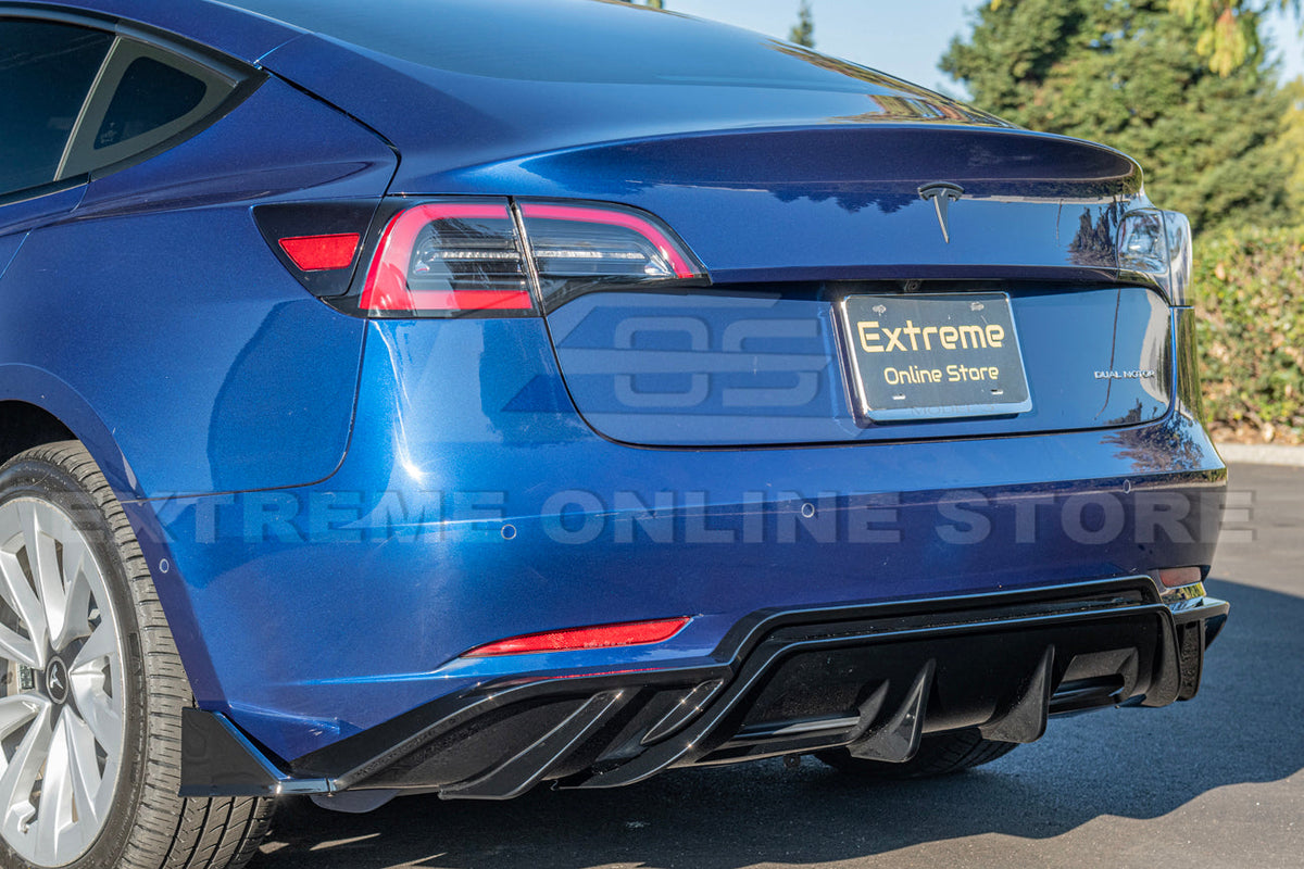 2017-23 Tesla Model 3 Performance Rear Bumper Diffuser image 6