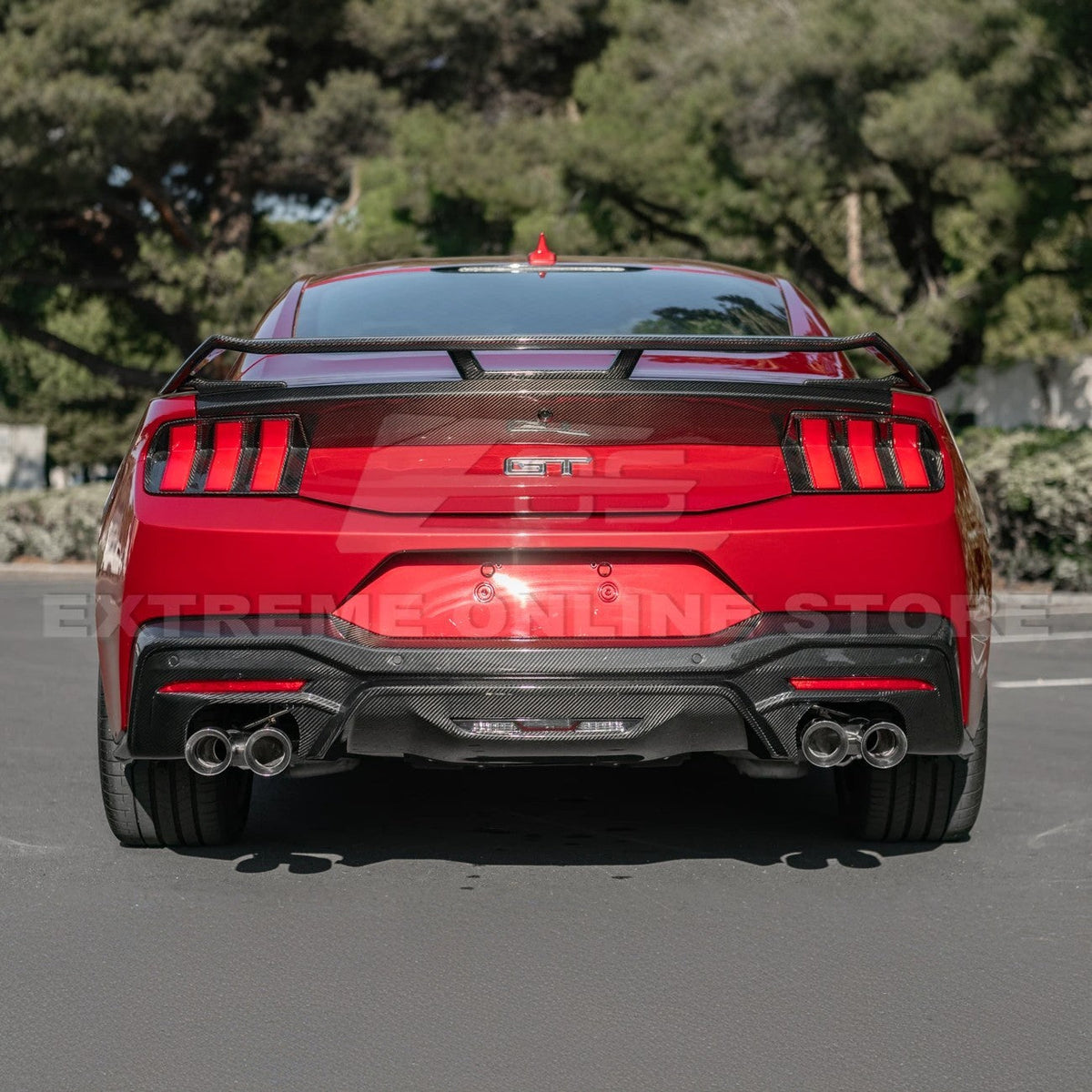 2024+ Ford Mustang GT Style Dry Carbon Fiber Rear Bumper Diffuser image 27