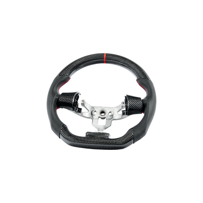 2006-13 Corvette C6 CARBON FIBER Perforated Leather Red Stripe Steering Wheel image 13