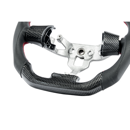 2006-13 Corvette C6 CARBON FIBER Perforated Leather Red Stripe Steering Wheel image 17