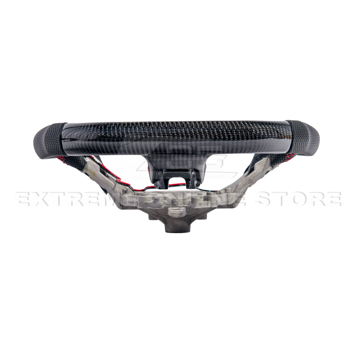 2015-23 Mustang Black Leather Red Stitching Carbon Fiber Steering Wheel image 59