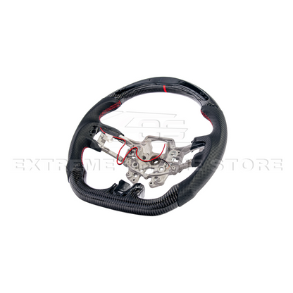2015-23 Mustang Black Leather Red Stitching Carbon Fiber Steering Wheel image 62