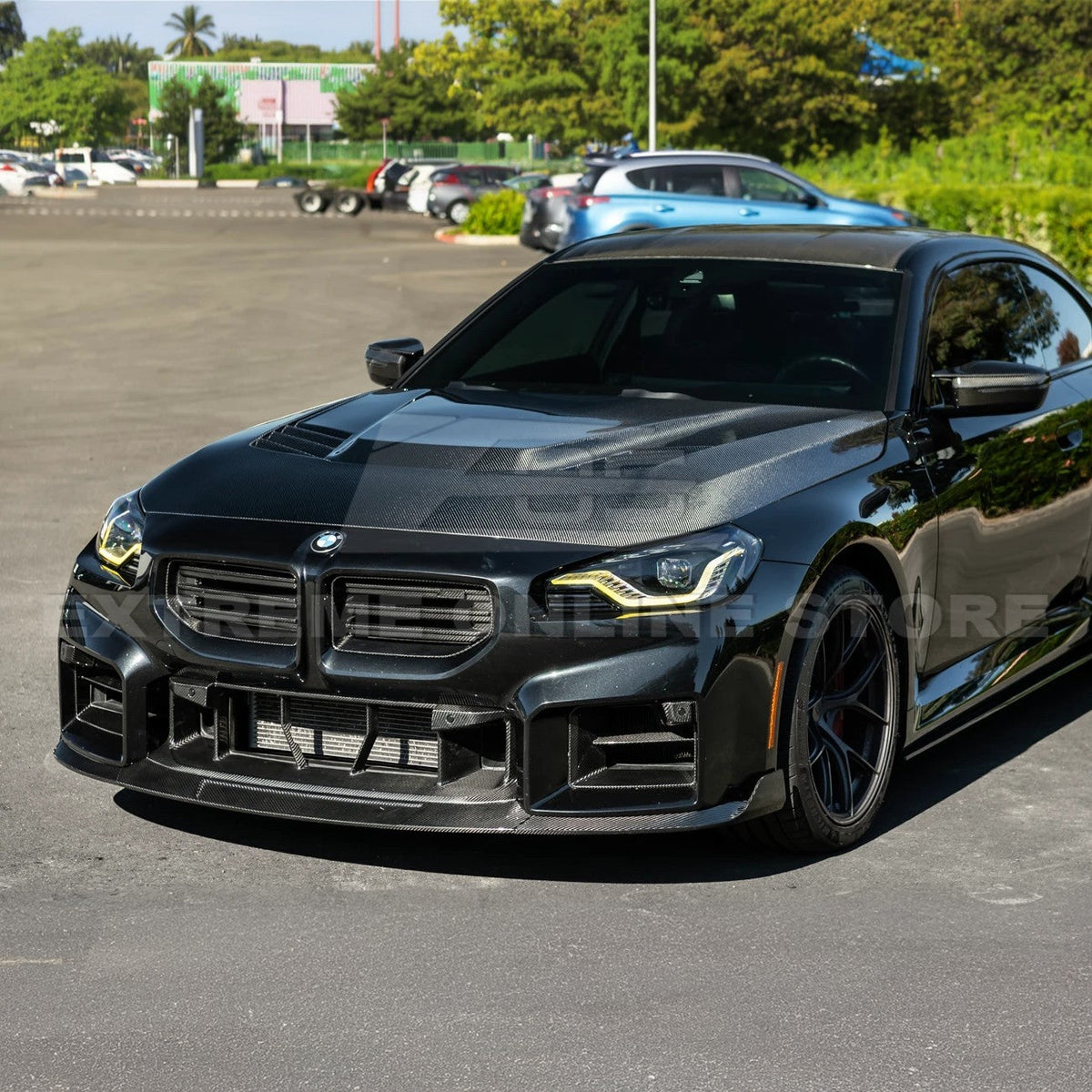 2023-Up BMW G87 M2 | TR Style 3PCS Dry Carbon Fiber Front Bumper Splitter Lip image 5