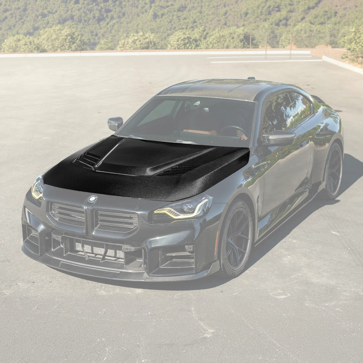2023-Up BMW G87 M2 | V Style CARBON FIBER Front Vented Heat Extraction Hood image 1