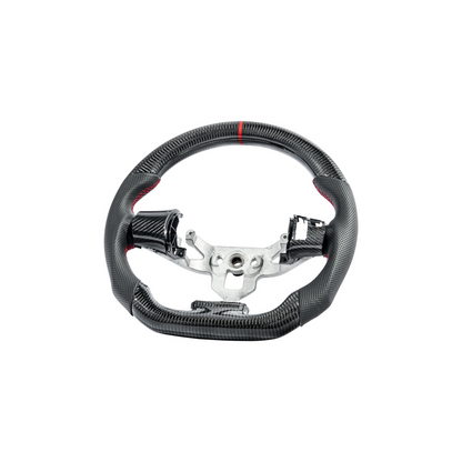2006-13 Corvette C6 CARBON FIBER Perforated Leather Red Stripe Steering Wheel image 21