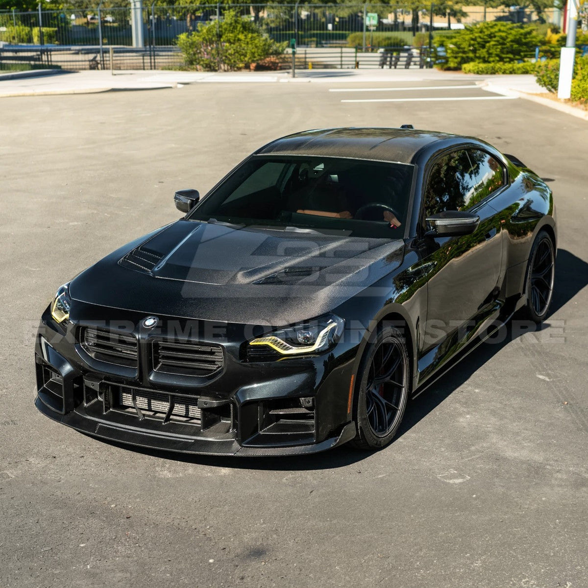 2023-Up BMW G87 M2 | V Style CARBON FIBER Front Vented Heat Extraction Hood image 4