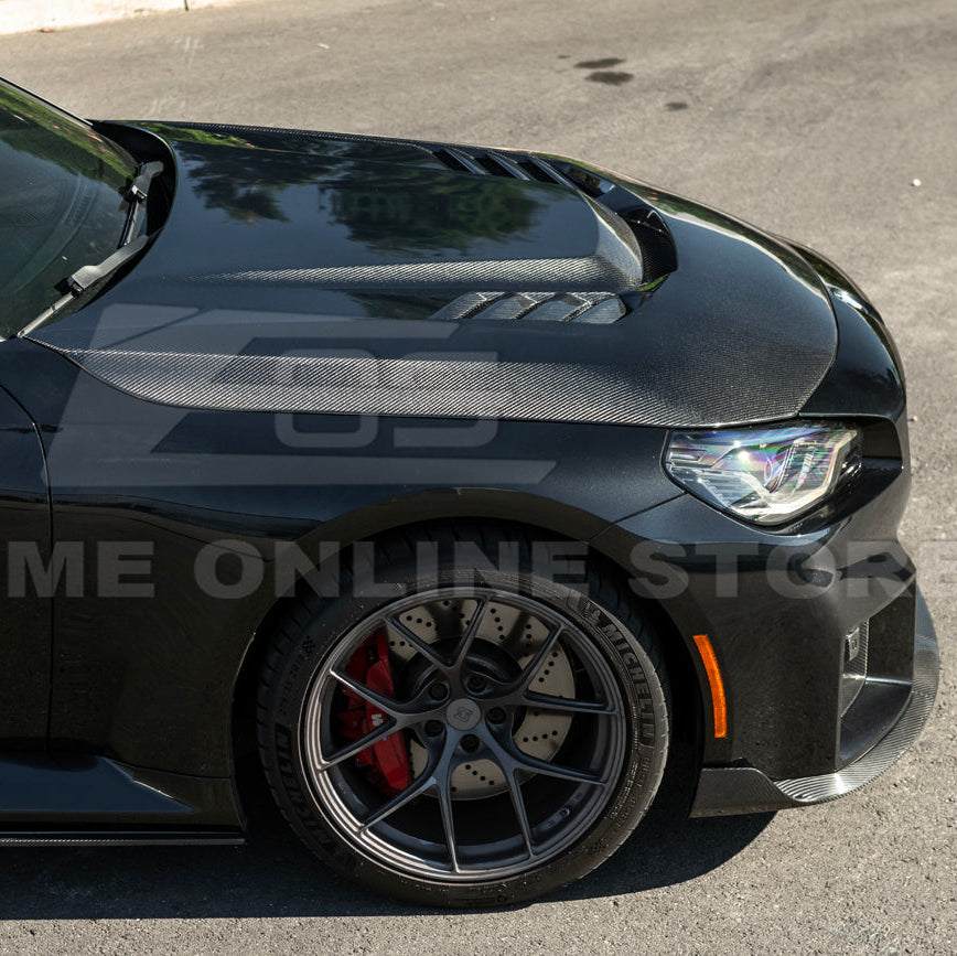 2023-Up BMW G87 M2 | V Style CARBON FIBER Front Vented Heat Extraction Hood image 11