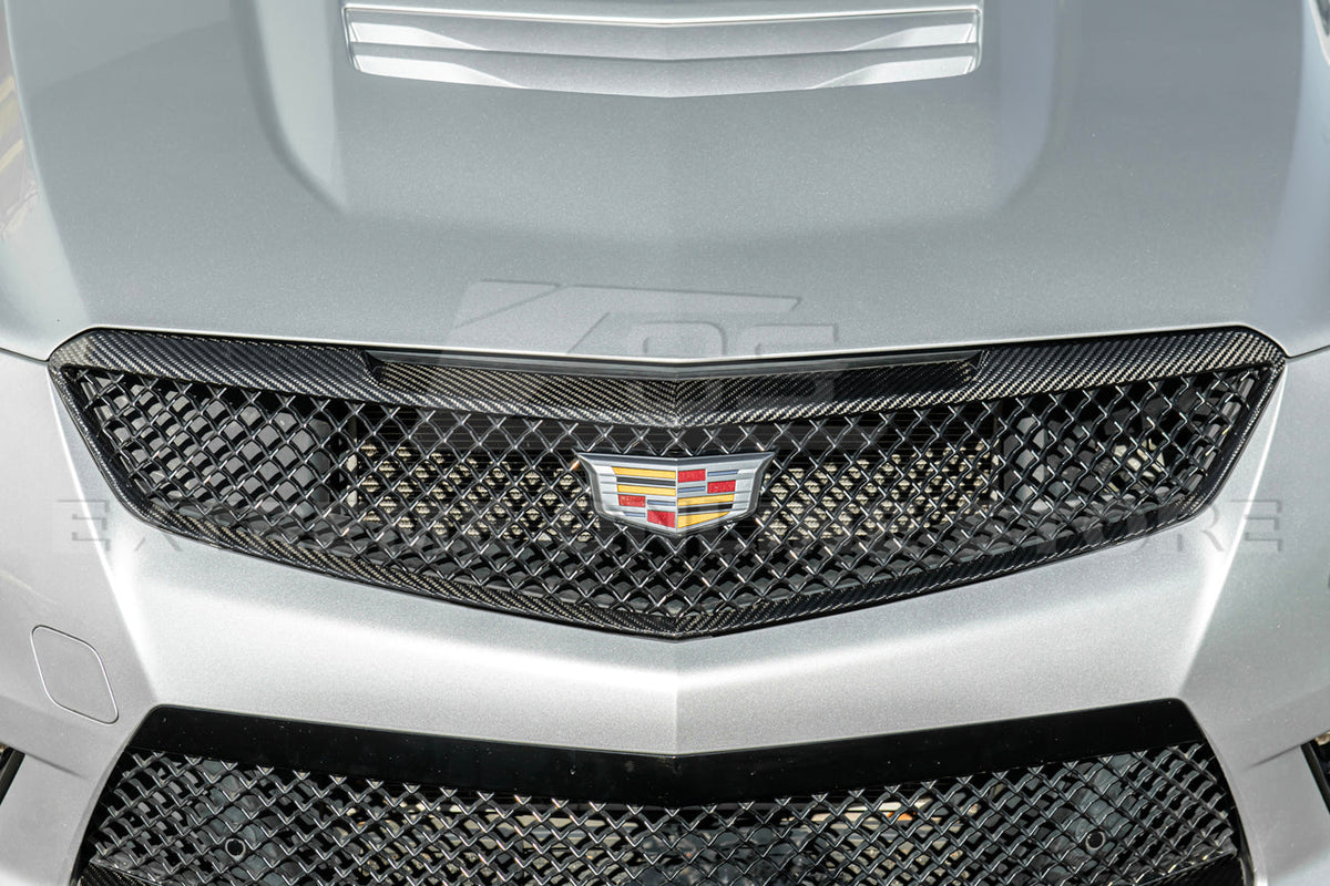2016-19 Cadillac ATS-V DRY Carbon Fiber Front Grille Trim Insert image 6