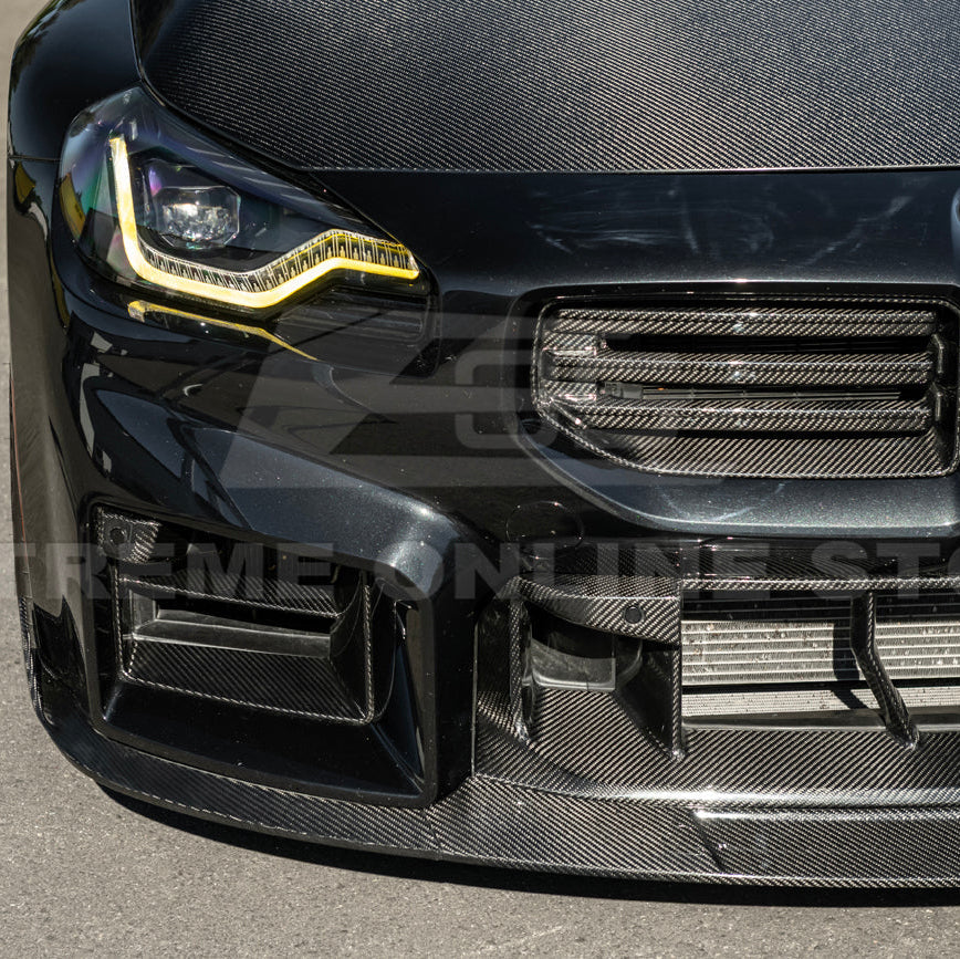 2023-Up BMW G87 M2 | TR Style 3PCS Dry Carbon Fiber Front Bumper Splitter Lip image 14