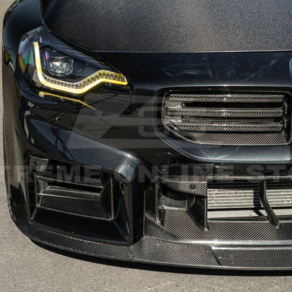 2023-Up BMW G87 M2 | TR Style 3PCS Dry Carbon Fiber Front Bumper Splitter Lip image 14