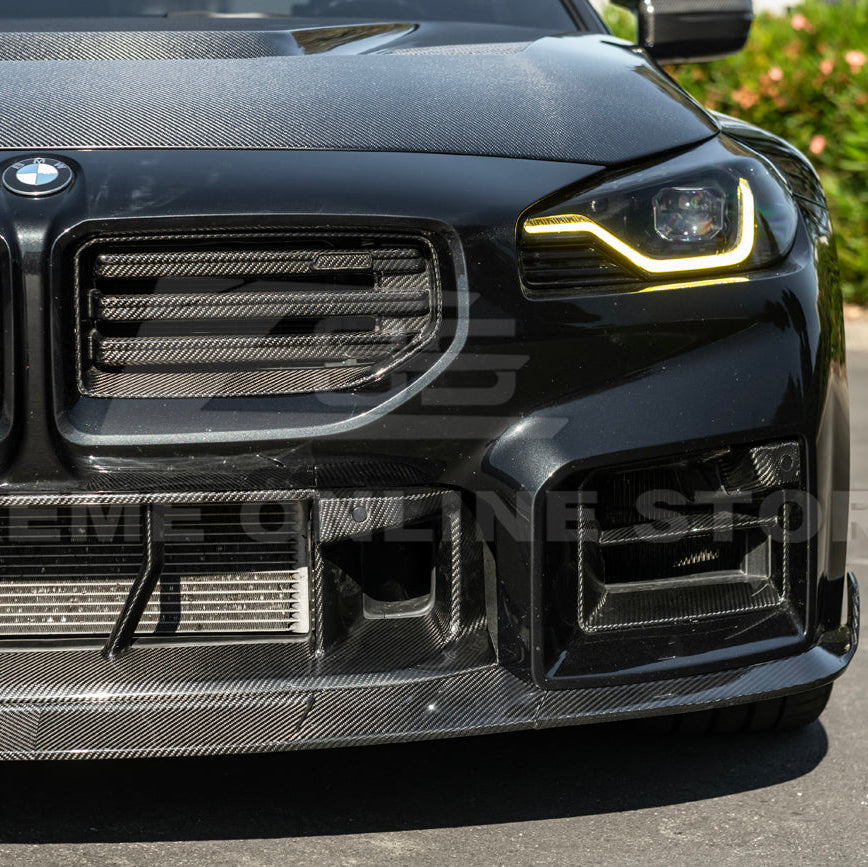 2023-Up BMW G87 M2 | TR Style 3PCS Dry Carbon Fiber Front Bumper Splitter Lip image 15