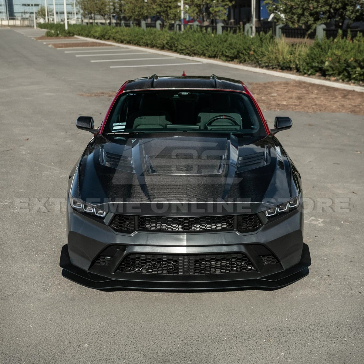 2024-Up Mustang GTD Style Full Conversion Primed Front Bumper Cover Grille Lip image 7