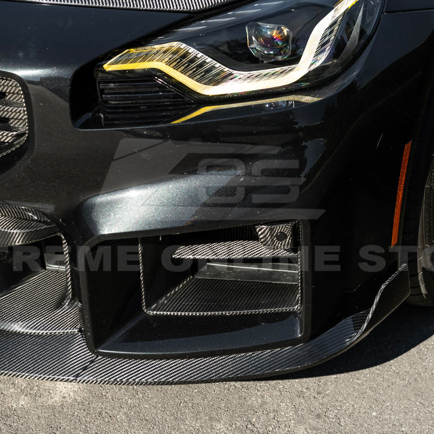 2023-Up BMW G87 M2 | TR Style 3PCS Dry Carbon Fiber Front Bumper Splitter Lip image 16