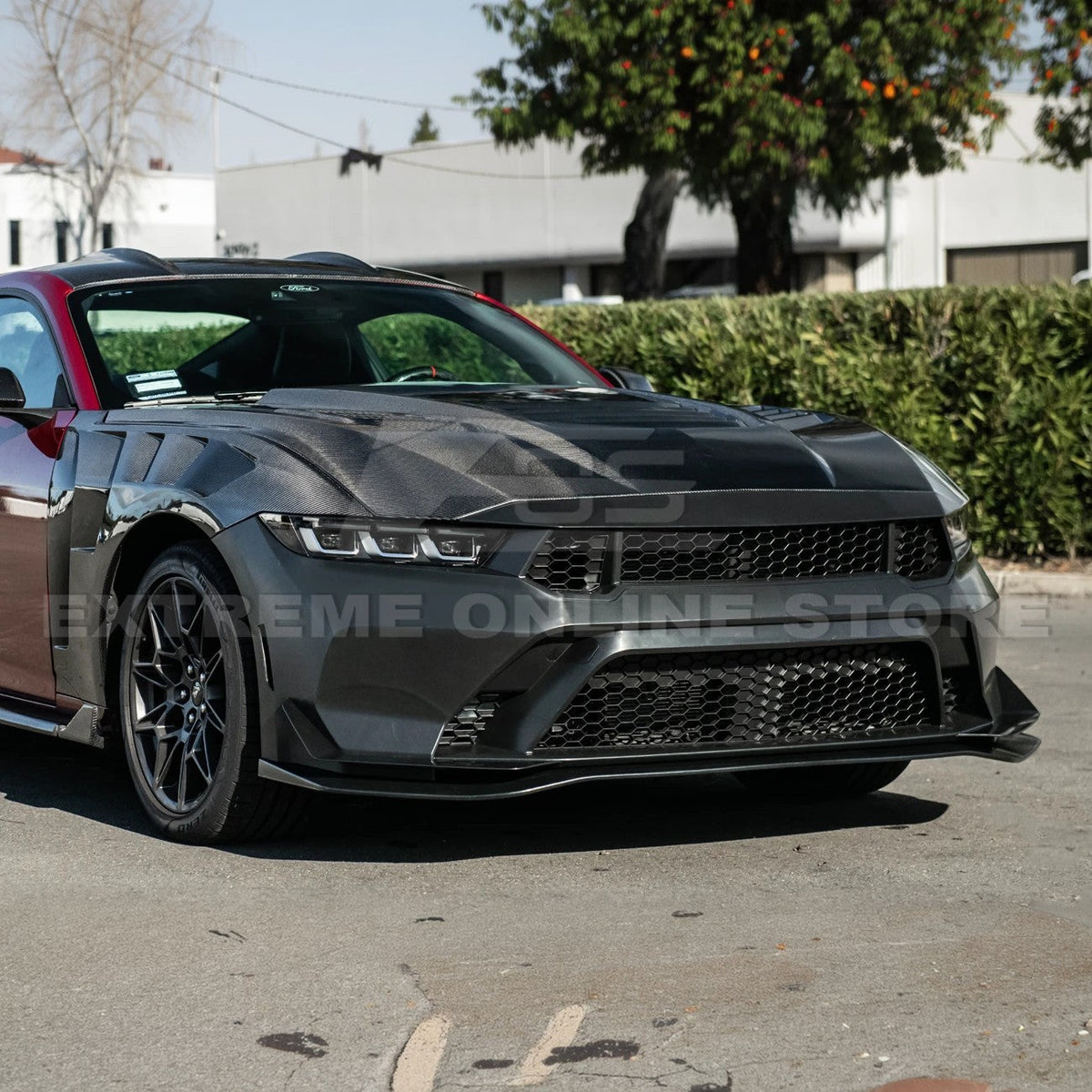 2024-Up Mustang GTD Style Full Conversion Primed Front Bumper Cover Grille Lip image 9