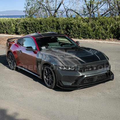 2024-Up Mustang GTD Style Full Conversion Primed Front Bumper Cover Grille Lip image 8