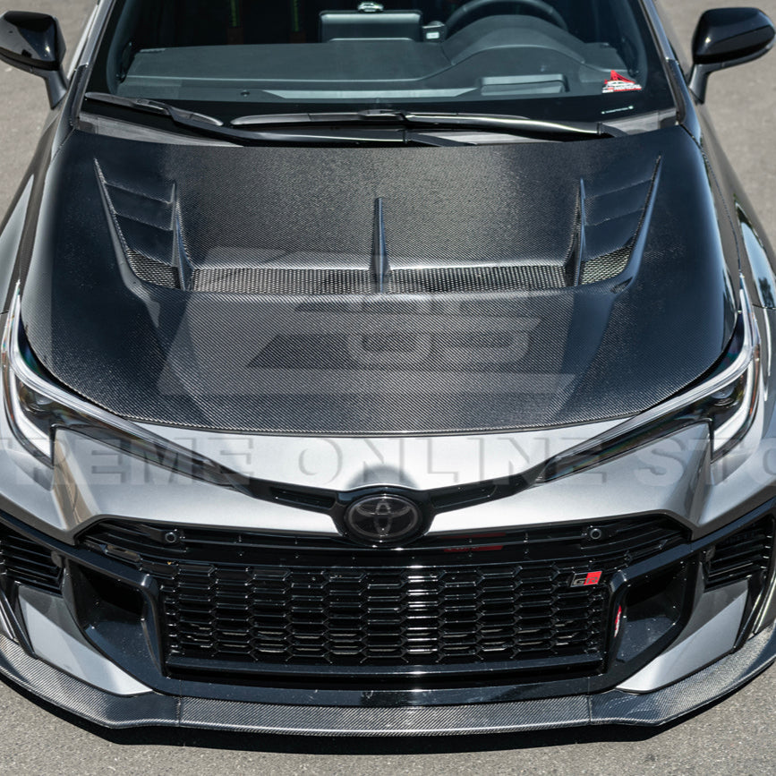 2023-Up Toyota GR Corolla VRS Style Front Vented Bumper Hood image 10