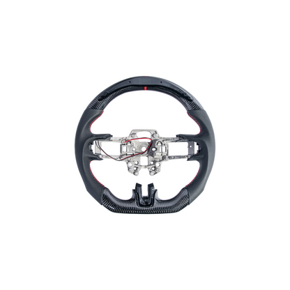 2015-23 Mustang Black Leather Red Stitching Carbon Fiber Steering Wheel image 70