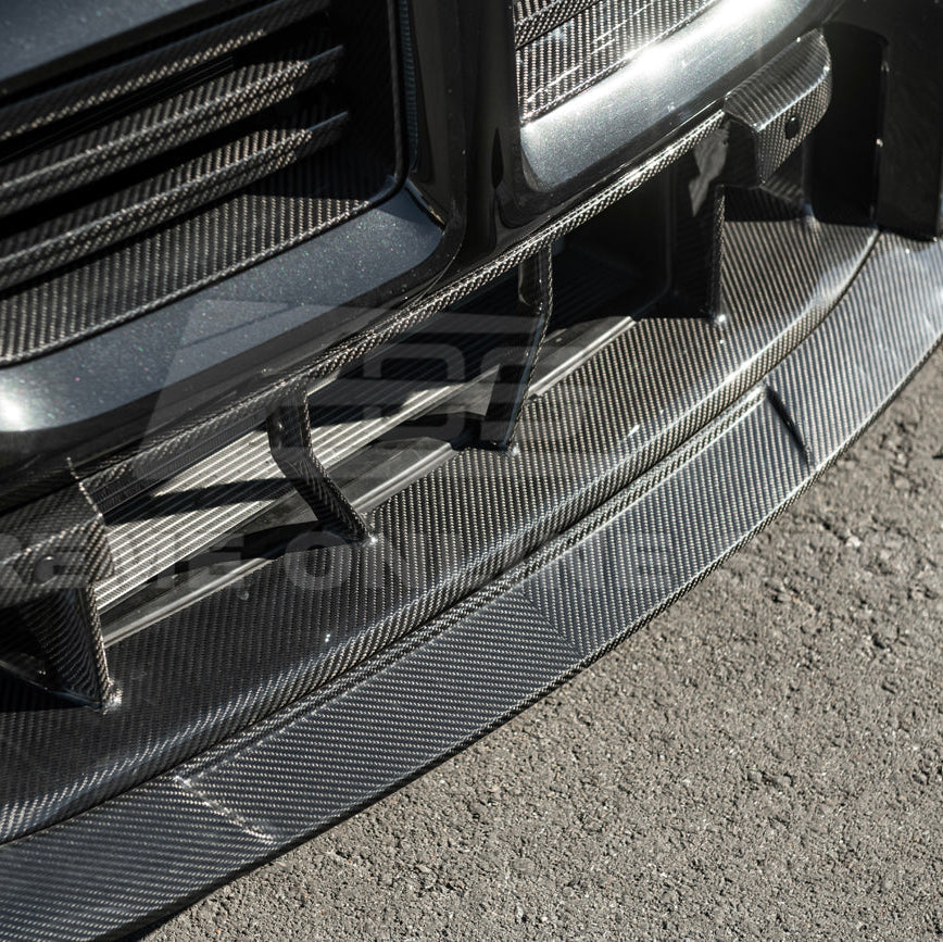 2023-Up BMW G87 M2 | TR Style 3PCS Dry Carbon Fiber Front Bumper Splitter Lip image 23