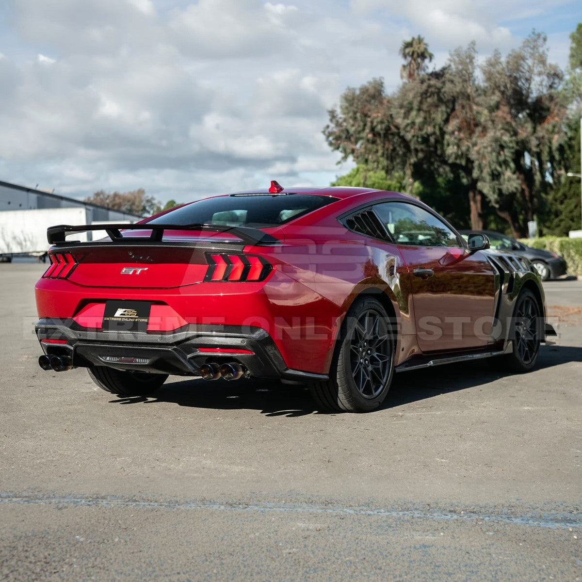 2024-Up Ford Mustang DarkHorse Style GLOSSY BLACK Rear Trunk Lid Wing Spoiler image 8