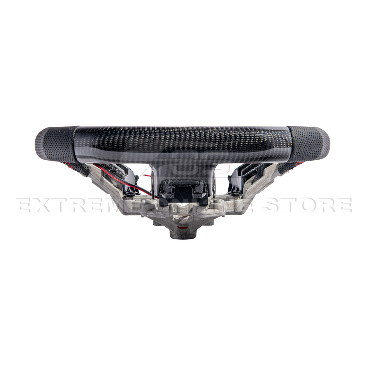 2015-23 Mustang Black Leather Red Stitching Carbon Fiber Steering Wheel image 79