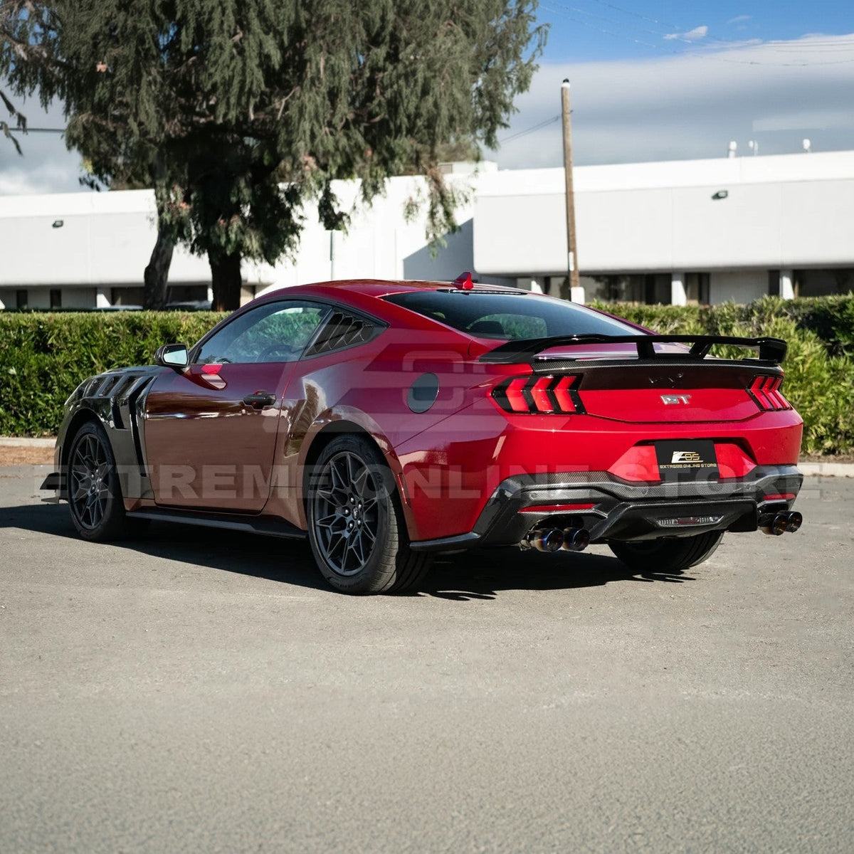 2024-Up Ford Mustang DarkHorse Style GLOSSY BLACK Rear Trunk Lid Wing Spoiler image 4