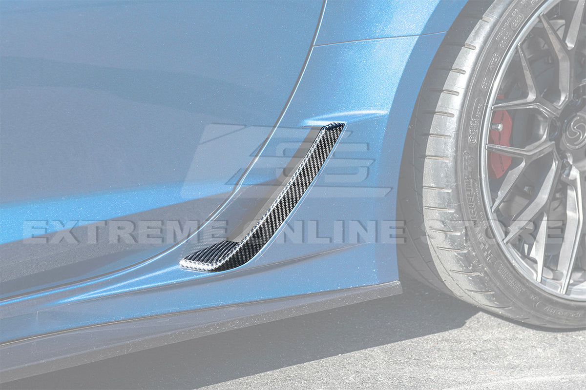 Corvette C7 Z06 DRY CARBON FIBER Side Rocker Panel Brake Scoop Vent Covers image 6