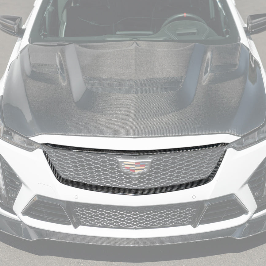 2022-24 Cadillac CT5-V Blackwing Dry Carbon Fiber Front Upper Lower Grille Trim image 3