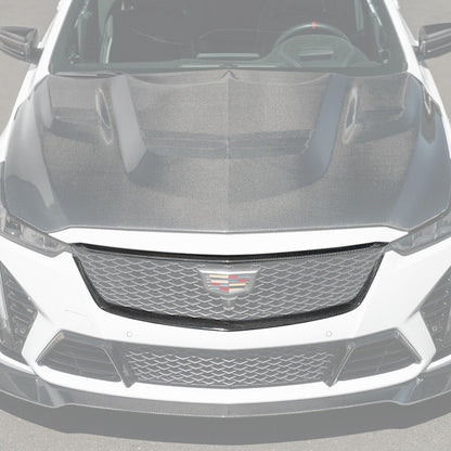 2022-24 Cadillac CT5-V Blackwing Dry Carbon Fiber Front Upper Lower Grille Trim image 3