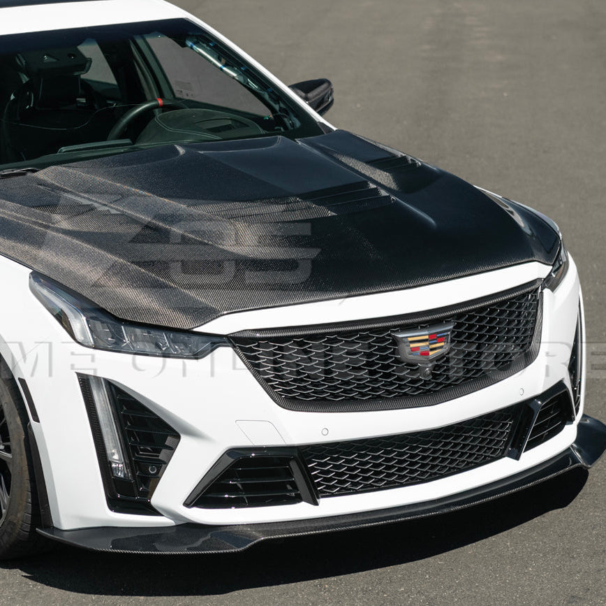 2022-24 Cadillac CT5-V Blackwing Dry Carbon Fiber Front Upper Lower Grille Trim image 7