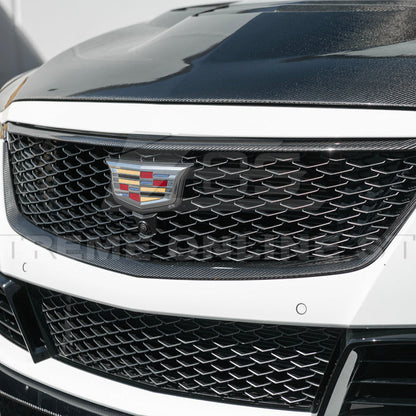 2022-24 Cadillac CT5-V Blackwing Dry Carbon Fiber Front Upper Lower Grille Trim image 8