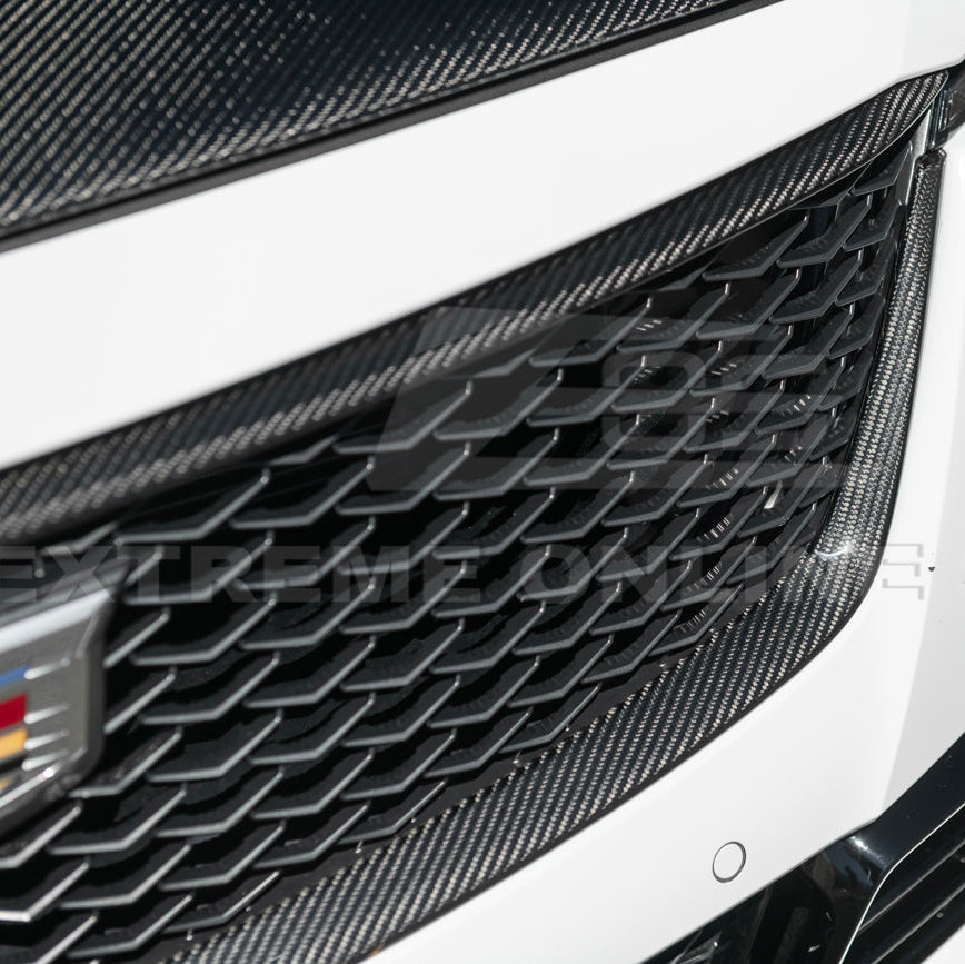 2022-24 Cadillac CT5-V Blackwing Dry Carbon Fiber Front Upper Lower Grille Trim image 11