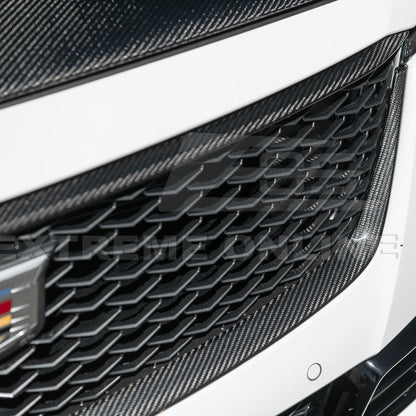 2022-24 Cadillac CT5-V Blackwing Dry Carbon Fiber Front Upper Lower Grille Trim image 11