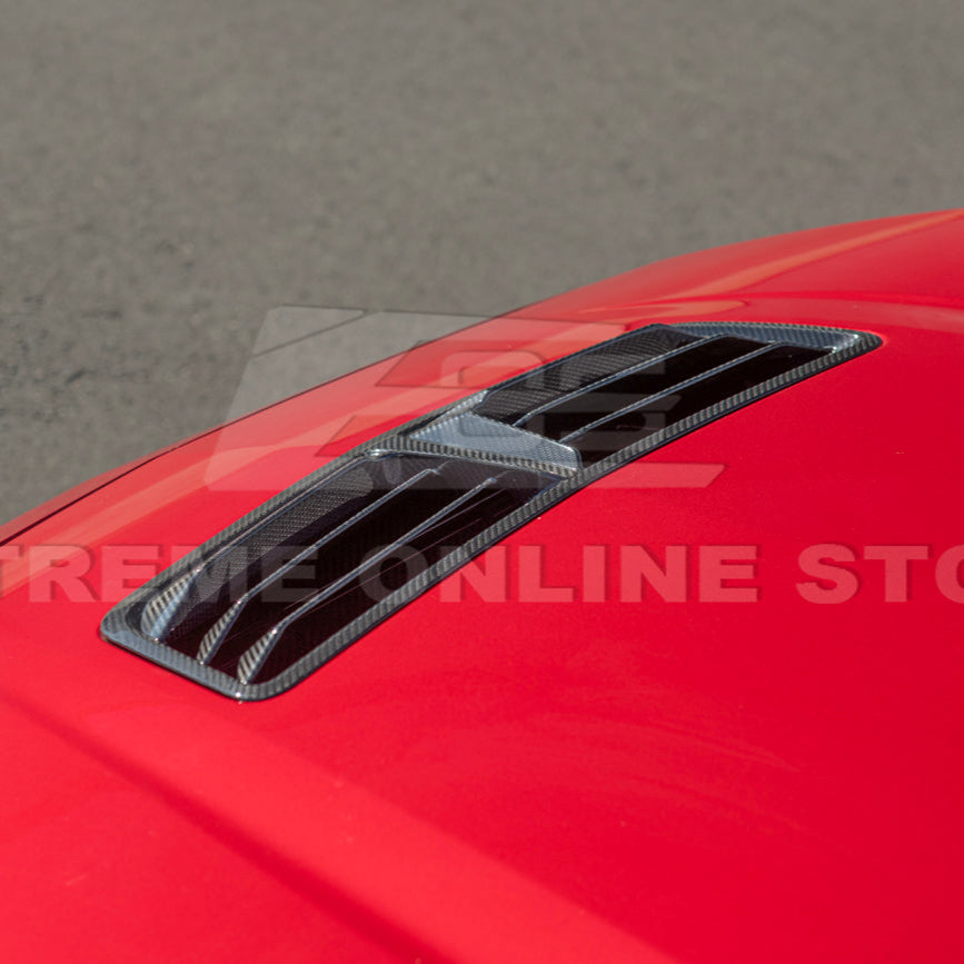 2024-Up Ford Mustang DRY CARBON FIBER Front Upper Hood Vent Insert Cover image 9
