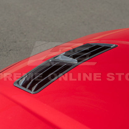 2024-Up Ford Mustang DRY CARBON FIBER Front Upper Hood Vent Insert Cover image 9