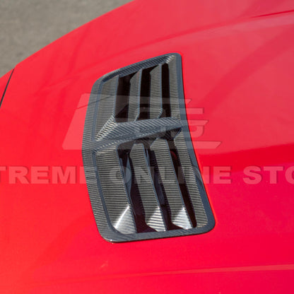 2024-Up Ford Mustang DRY CARBON FIBER Front Upper Hood Vent Insert Cover image 10
