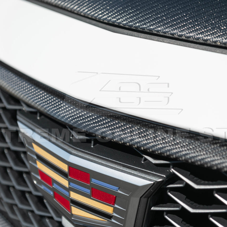 2022-24 Cadillac CT5-V Blackwing Dry Carbon Fiber Front Upper Lower Grille Trim image 17