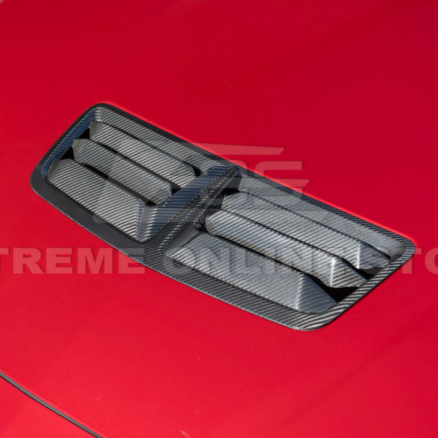 2024-Up Ford Mustang DRY CARBON FIBER Front Upper Hood Vent Insert Cover image 11