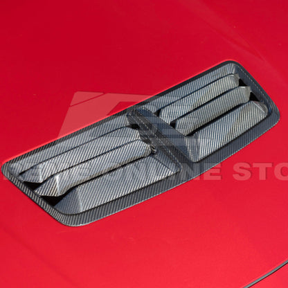 2024-Up Ford Mustang DRY CARBON FIBER Front Upper Hood Vent Insert Cover image 13
