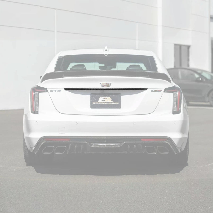 2022-Up Cadillac CT5 Dry Carbon Fiber Rear Deck Lid Center Applique Trunk Insert image 1