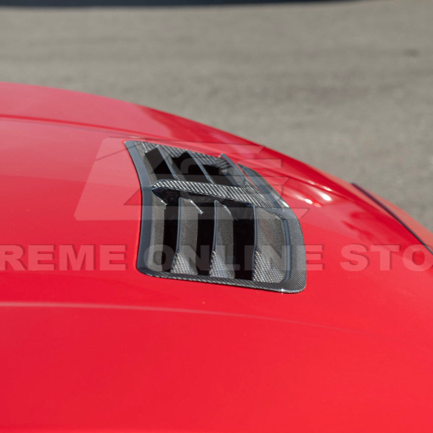 2024-Up Ford Mustang DRY CARBON FIBER Front Upper Hood Vent Insert Cover image 14