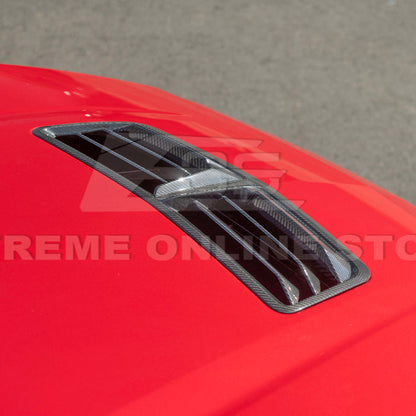 2024-Up Ford Mustang DRY CARBON FIBER Front Upper Hood Vent Insert Cover image 15