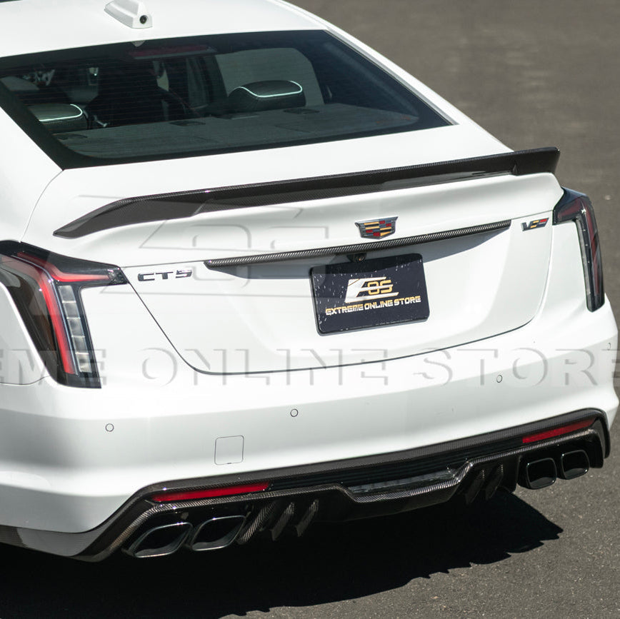 2022-Up Cadillac CT5 Dry Carbon Fiber Rear Deck Lid Center Applique Trunk Insert image 5