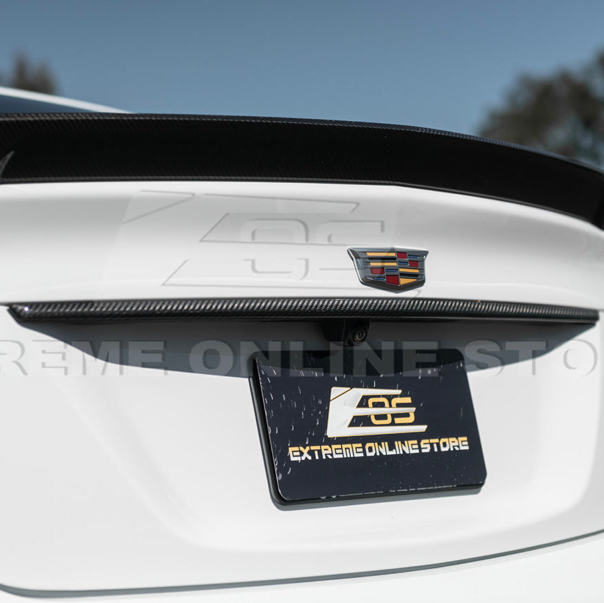 2022-Up Cadillac CT5 Dry Carbon Fiber Rear Deck Lid Center Applique Trunk Insert image 9