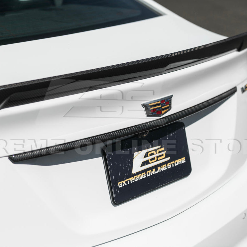2022-Up Cadillac CT5 Dry Carbon Fiber Rear Deck Lid Center Applique Trunk Insert image 10