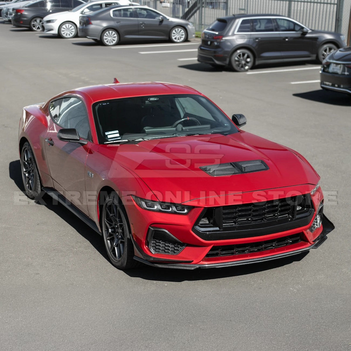2024-Up Ford Mustang DRY CARBON FIBER Front Upper Hood Vent Insert Cover image 7